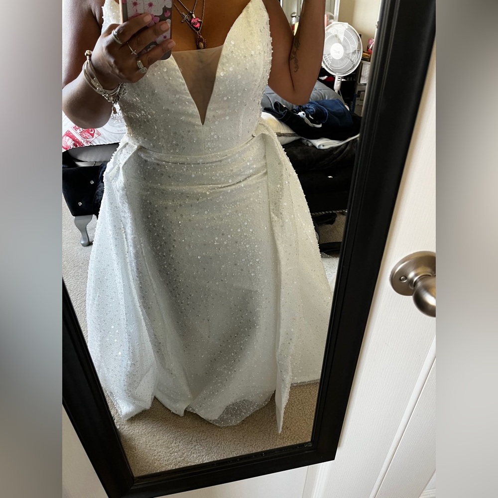 Custom made Wedding Dress. Detachable train.  Beaded| Sequins| NiniGlitzy